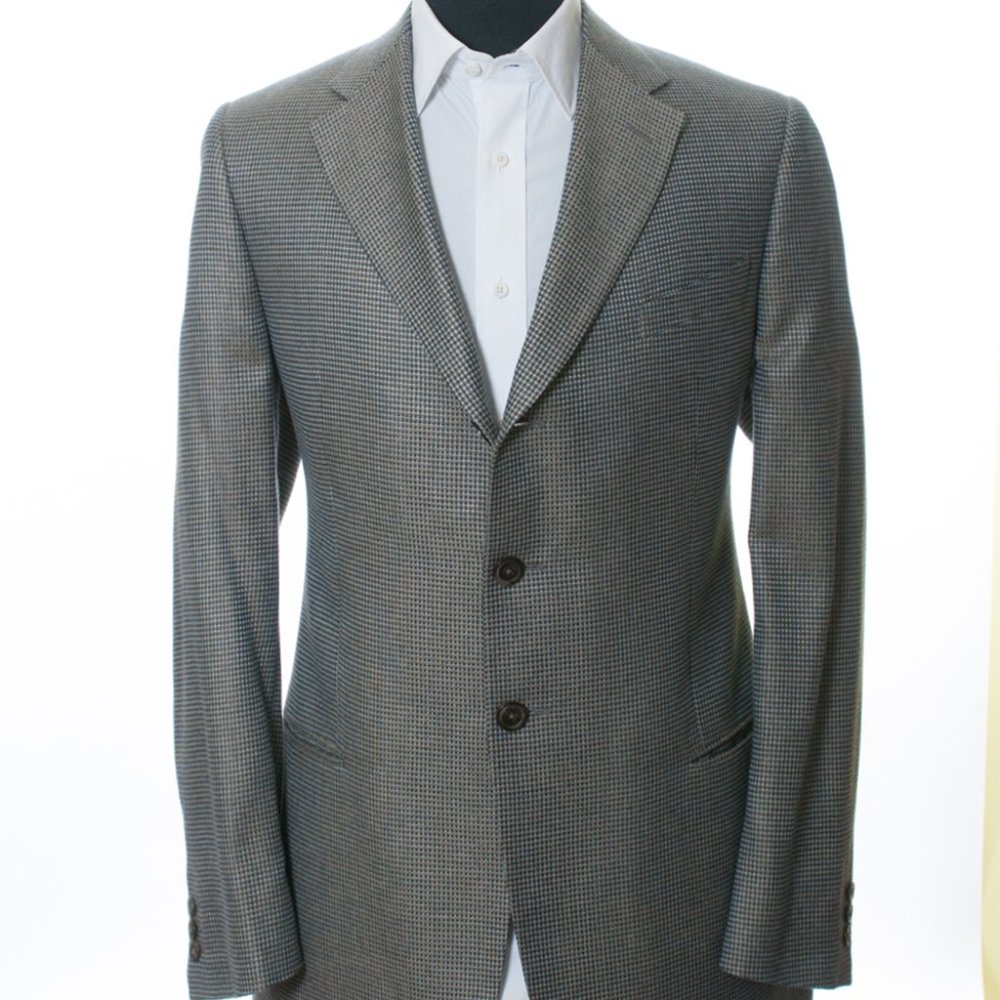 Armani Collezioni Grey Weave Silk Cashmere Blazer